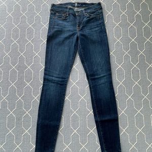 7 For All Mankind The Skinny Dark Denim Jean Stretch - Size 26